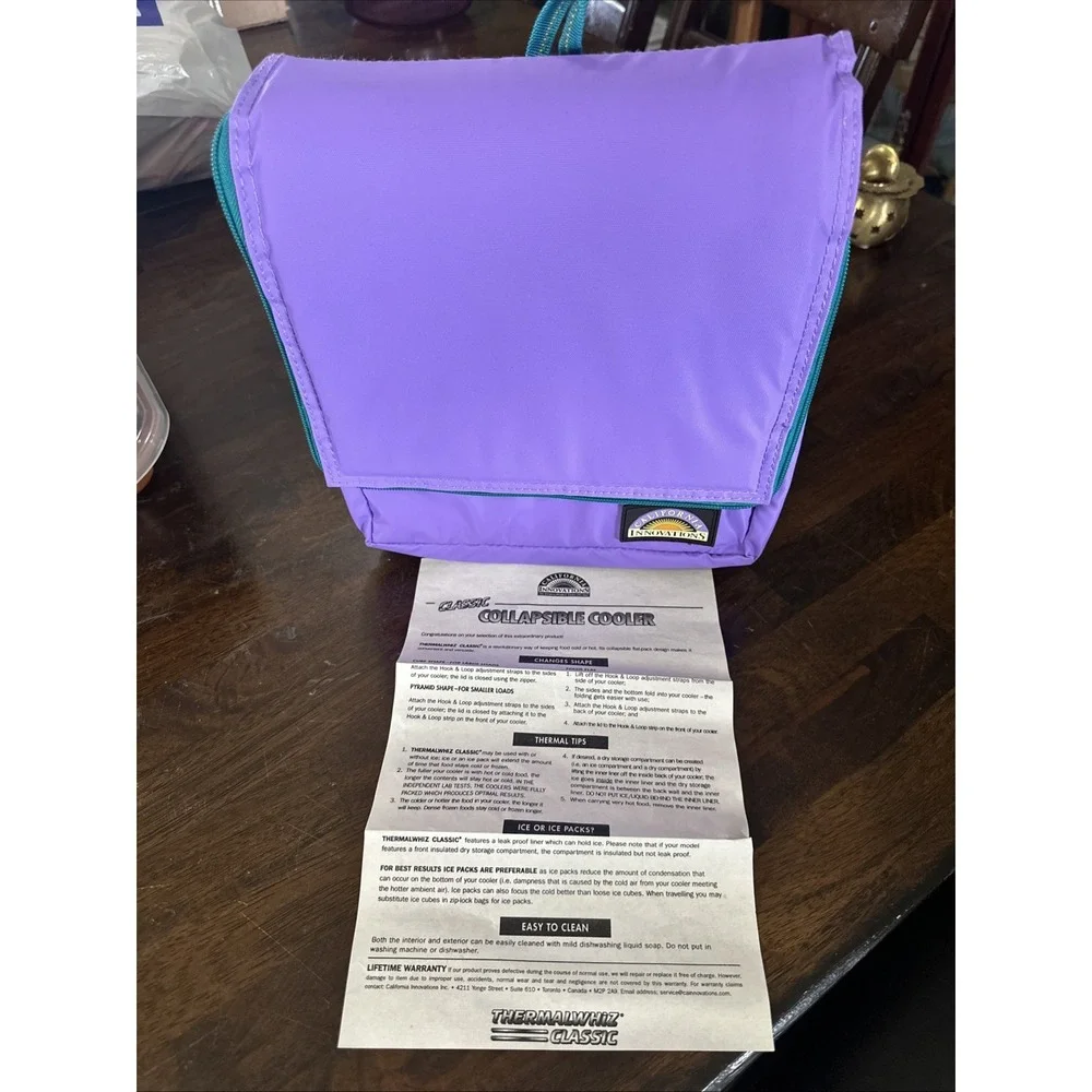California Innovations Classic Collapsible Cooler Bag Purple /‎ Yellow Brand New